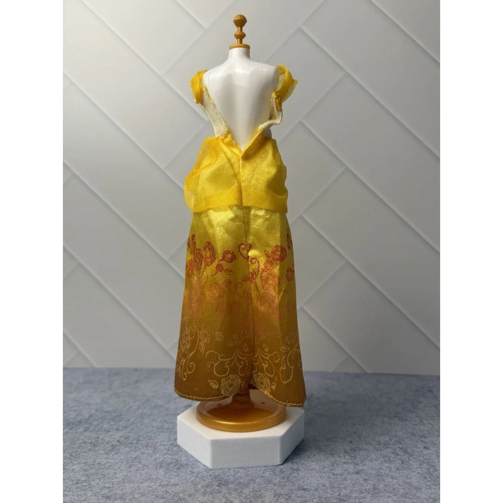 Disney Princess  Princess Belle Doll Dress Replacement Gown Yellow Glitter